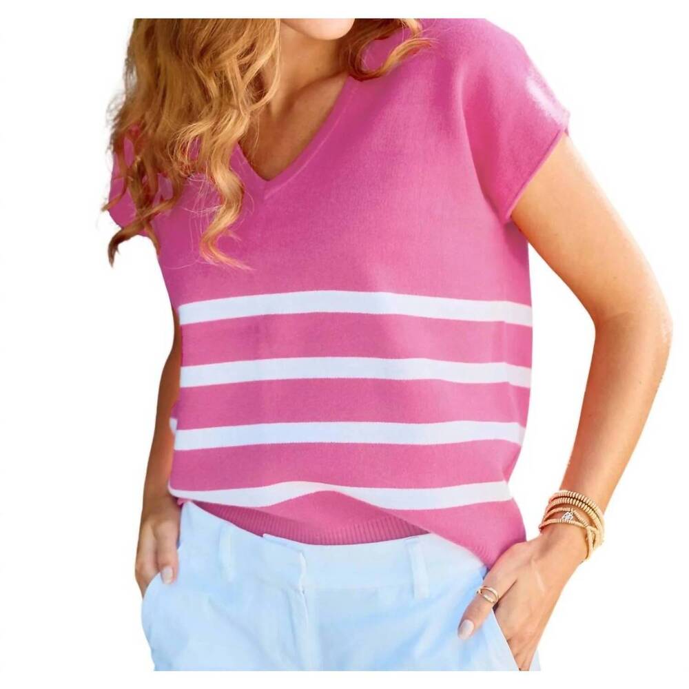 NEW MARY SQUARE hannah sweater in pink stripe